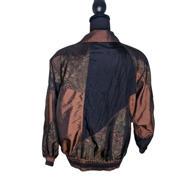 Lavon Vintage Brown Paisley Windbreaker Jacket – Retro Full Zip - Picture 2 of 9